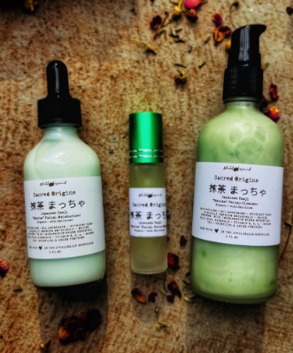 Kanji Matcha Green Tea Skincare Trio: Plant Based Facial Cleanser, Moisturizer & Serum
