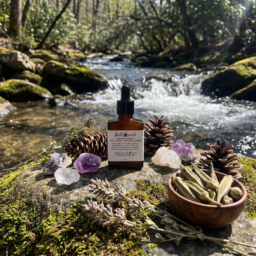 Hyaluronic, Mucilage, Bakuchiol Facial Serum:  Wildcraft Anti-Aging Blend| Nutrient Rich Natural Retinol Alternative