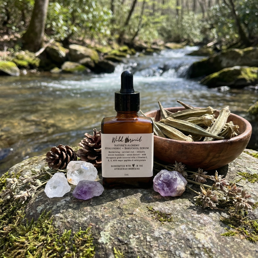 Hyaluronic, Mucilage, Bakuchiol Facial Serum:  Wildcraft Anti-Aging Blend| Nutrient Rich Natural Retinol Alternative