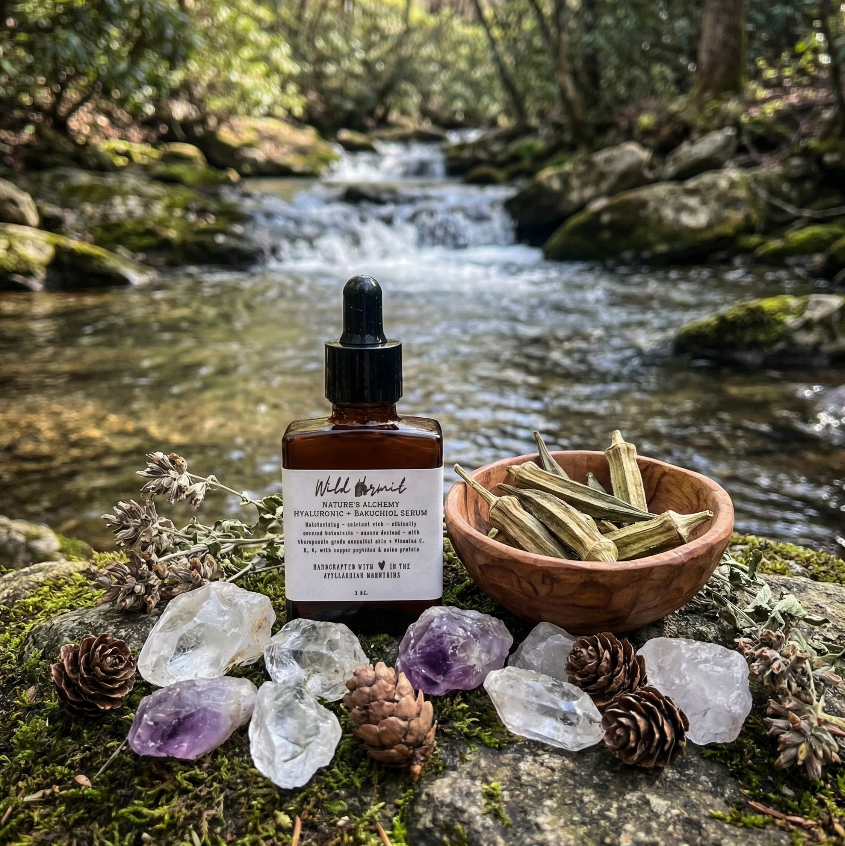 Hyaluronic, Mucilage, Bakuchiol Facial Serum:  Wildcraft Anti-Aging Blend| Nutrient Rich Natural Retinol Alternative