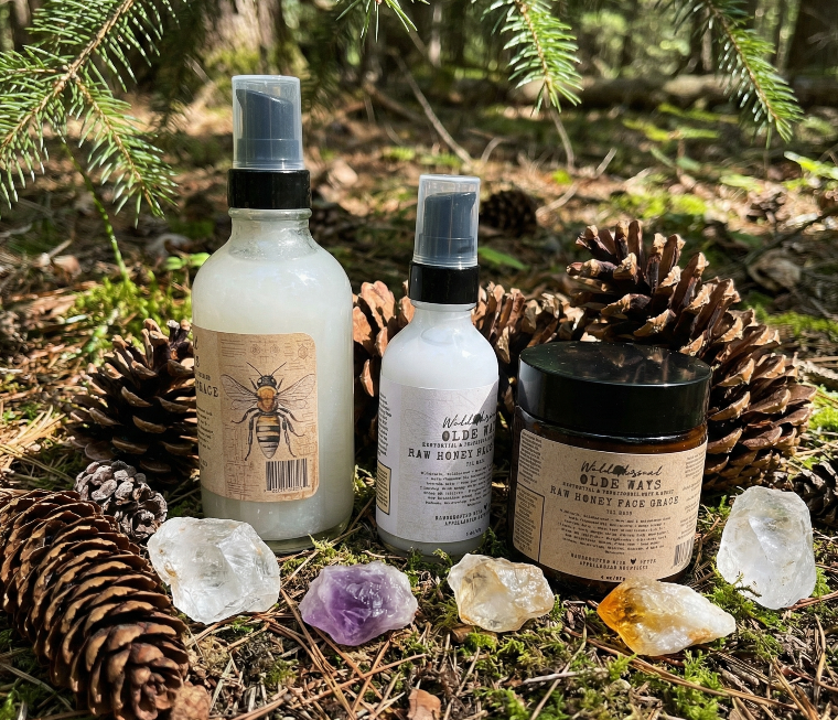 Raw Honey Face Grace Skincare Trio | Plant-Based with Aloe, Flax, Manuka, and Honey