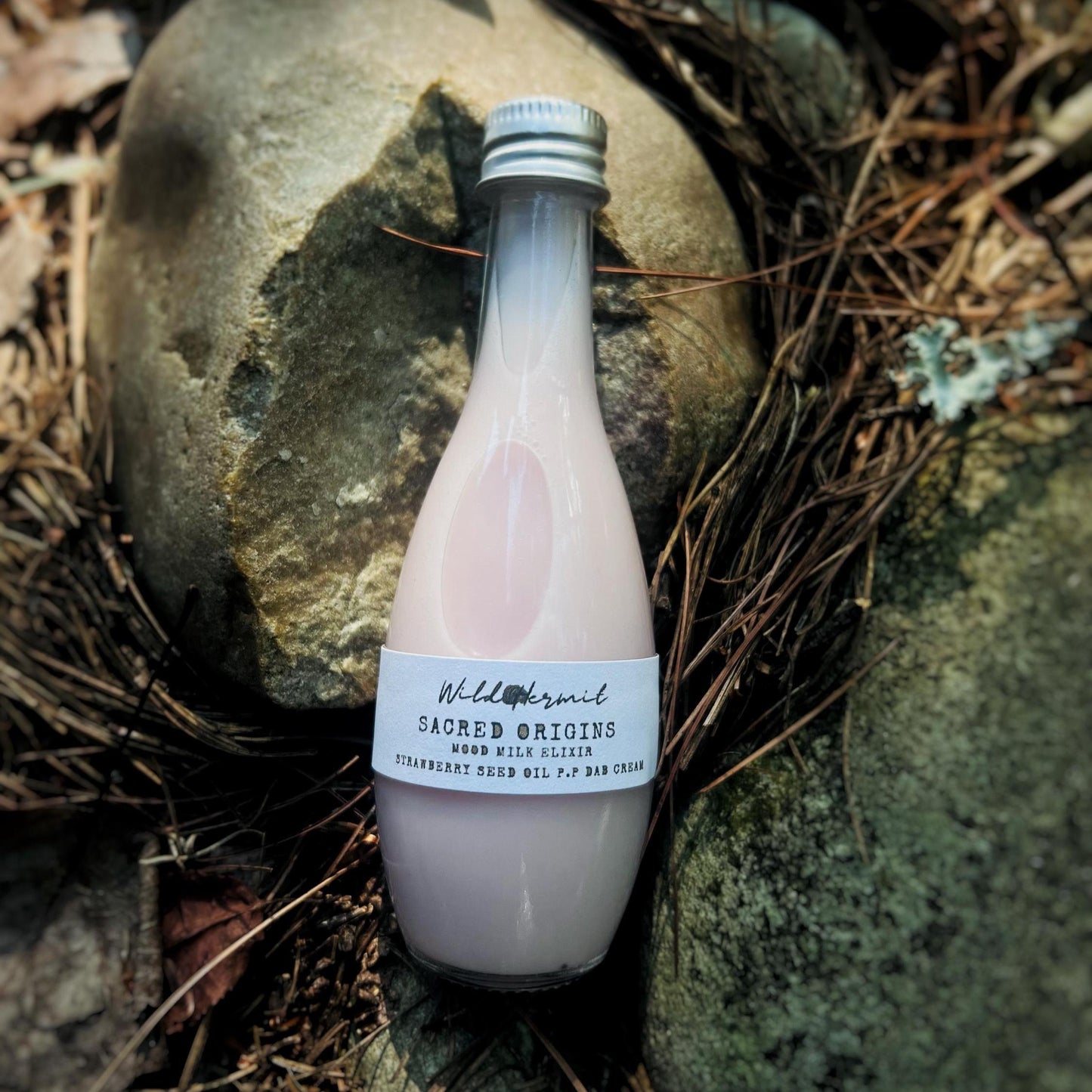 Sacred Origins Mood Milk: Pourable Dab Cream | Strawberry Seed Oil Face Cream | Plant-Based Aromatherapy Lotion